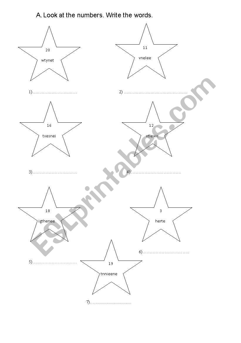 numbers for new learners worksheet