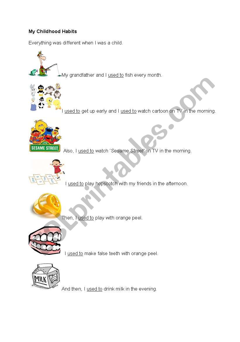 Used to worksheet