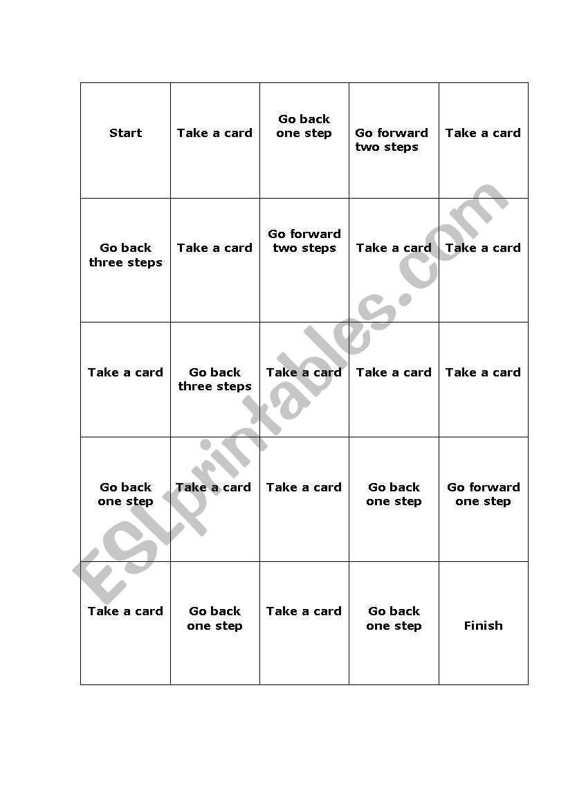 present simple board game worksheet