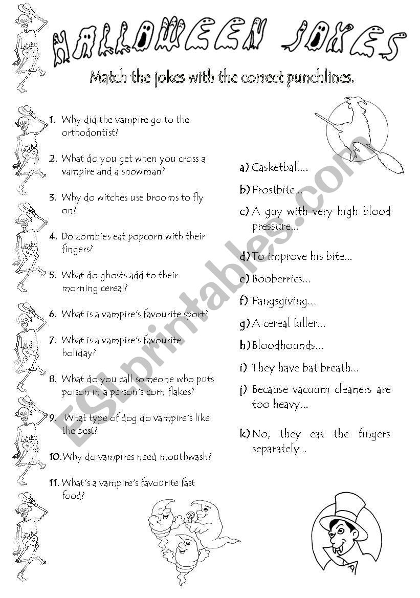 HALLOWEEN JOKES worksheet