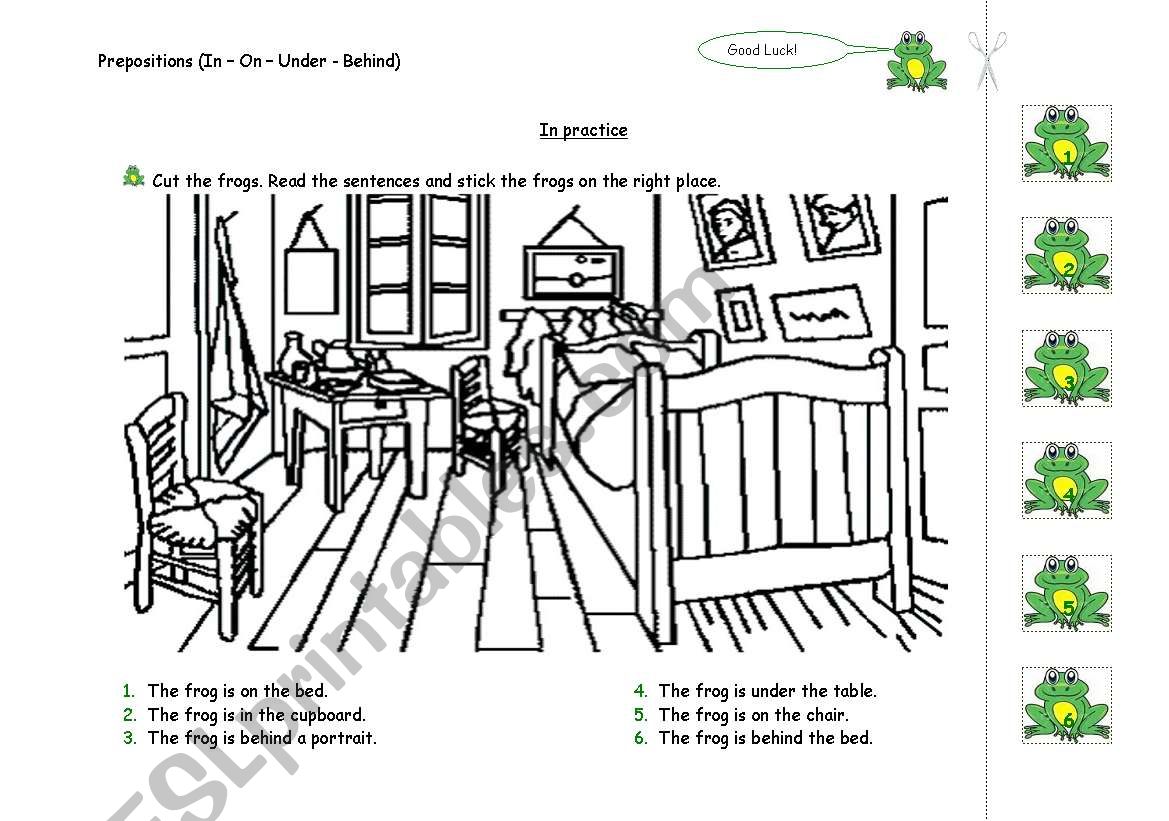 Prepositions worksheet