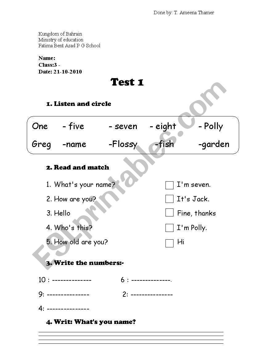 Happy Street 1  worksheet