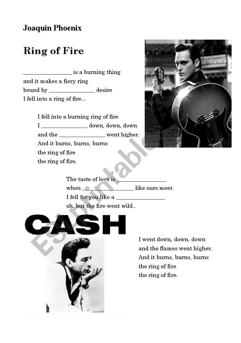 A song -Ring of fire- by Joaquin Phoenix