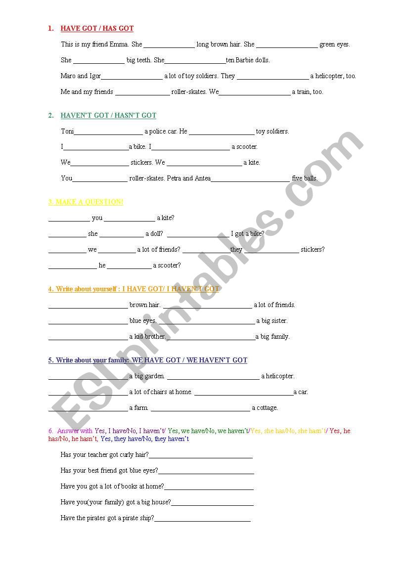 to have worksheet