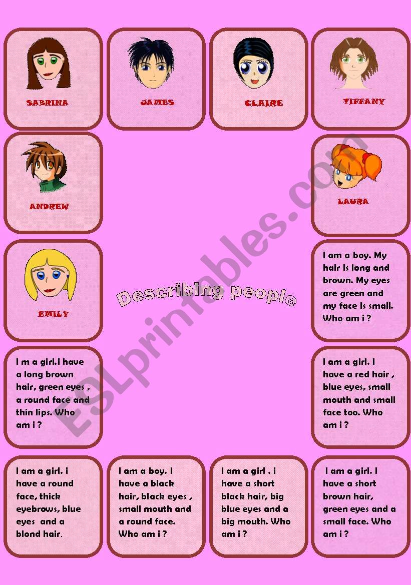 DESCRIBING PEOPLE worksheet