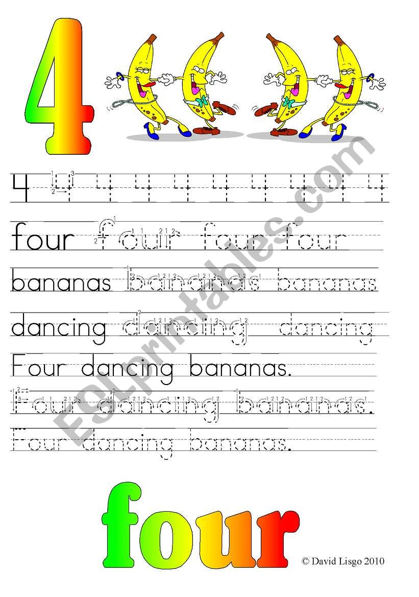 Know Your Numbers 4, 5 and 6: colour and B & W (six worksheets)