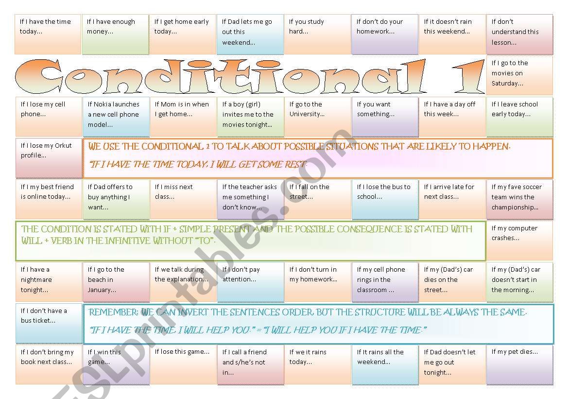 Boardgame: Conditional 1 ***fully editable