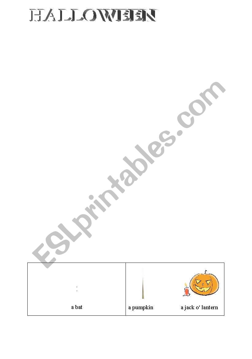 Halloween vocabulary worksheet