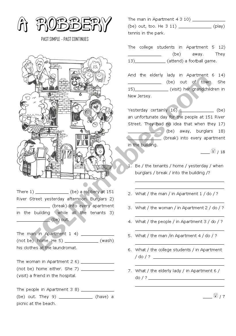A Robbery worksheet