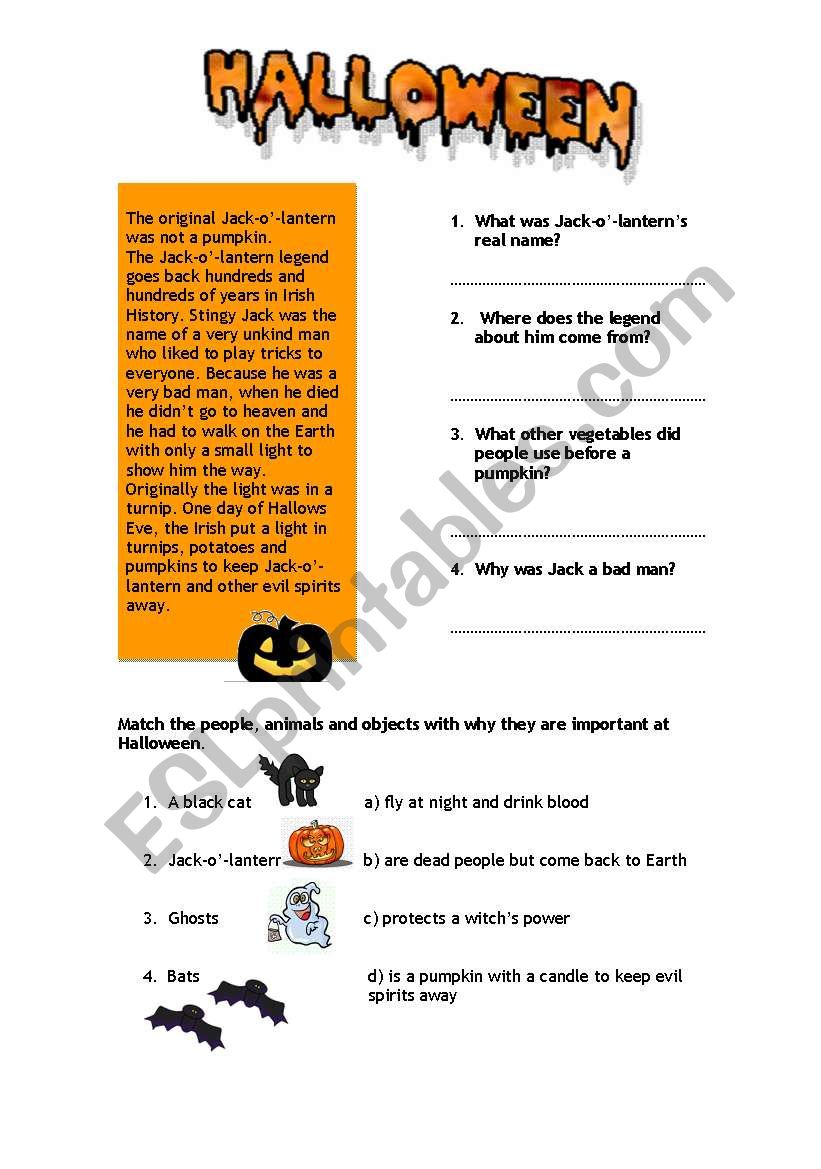 jack-o-lantern - ESL worksheet by olguini