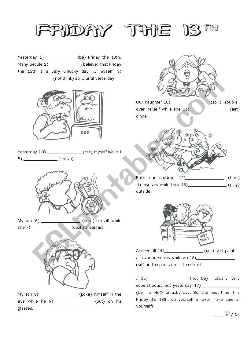 Friday the 13th worksheet