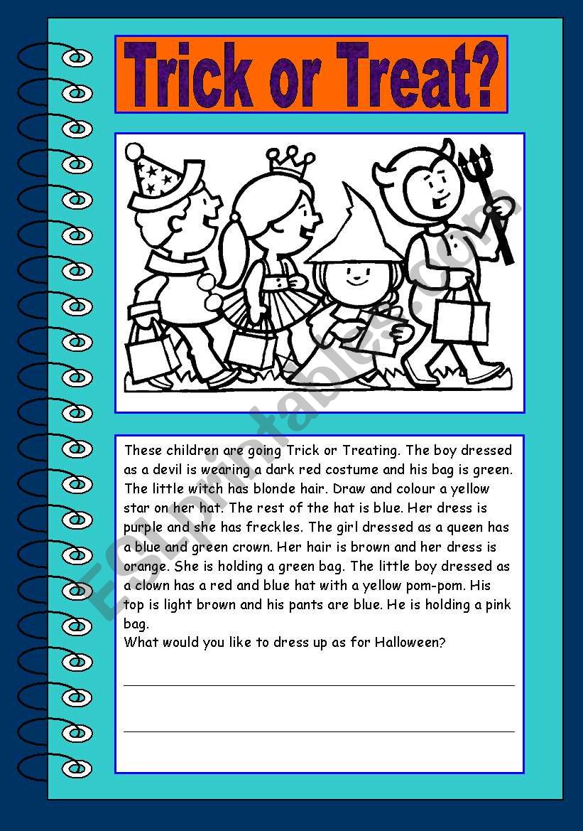 Halloween.Trick or Treat? worksheet