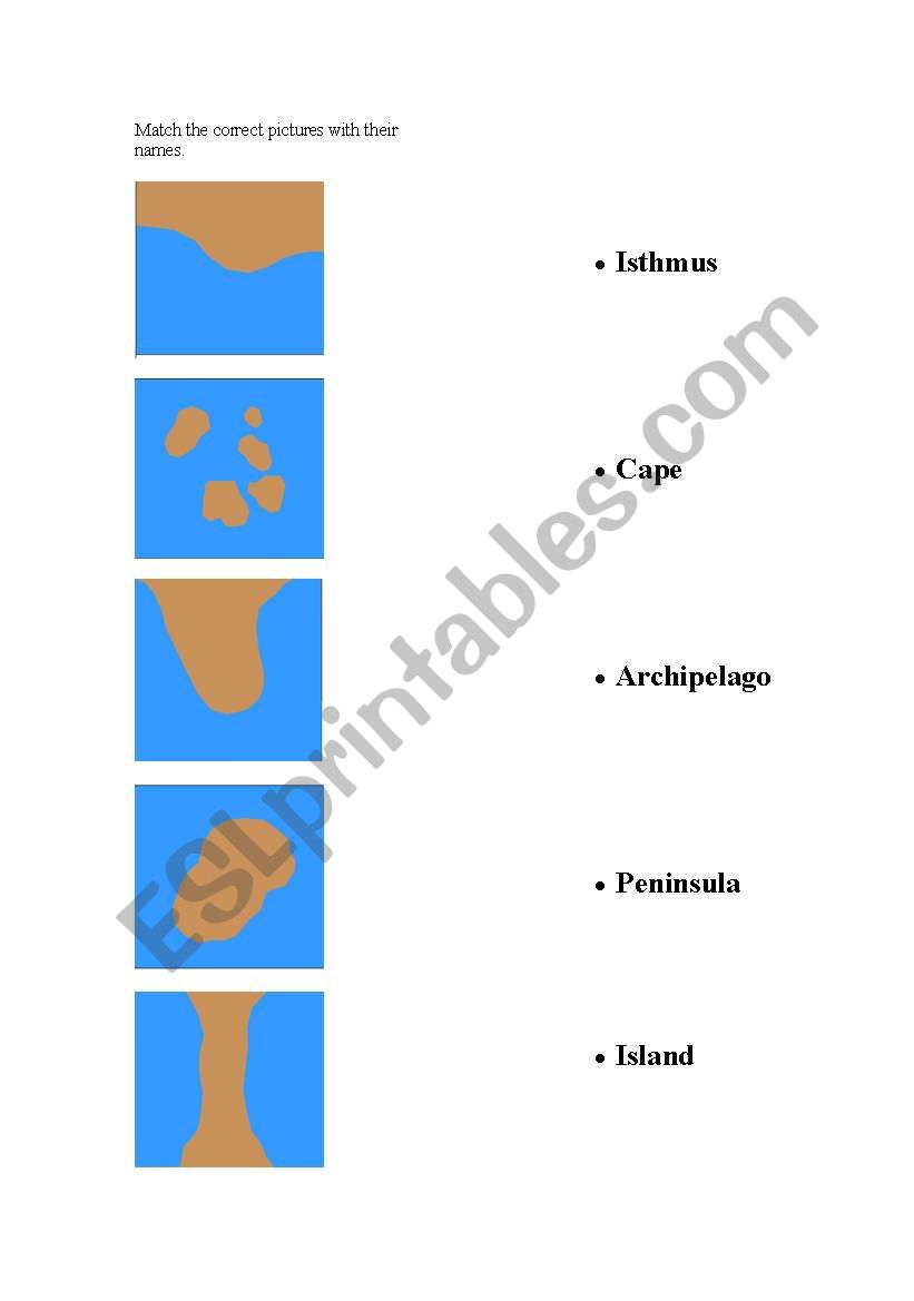 Land Forms worksheet