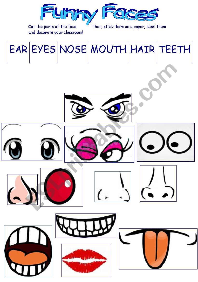 funny faces worksheet