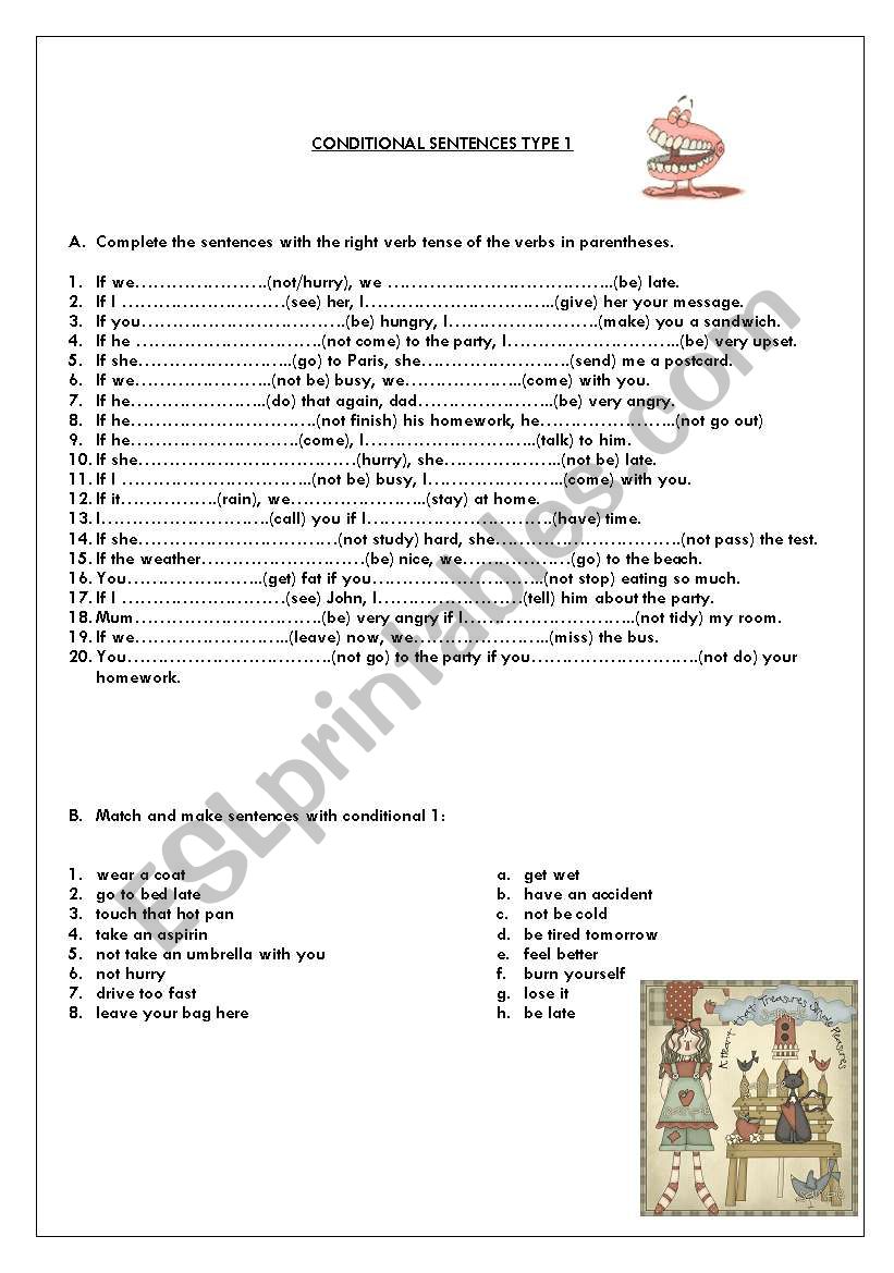 CONDITIONAL SENTENCES 1 worksheet