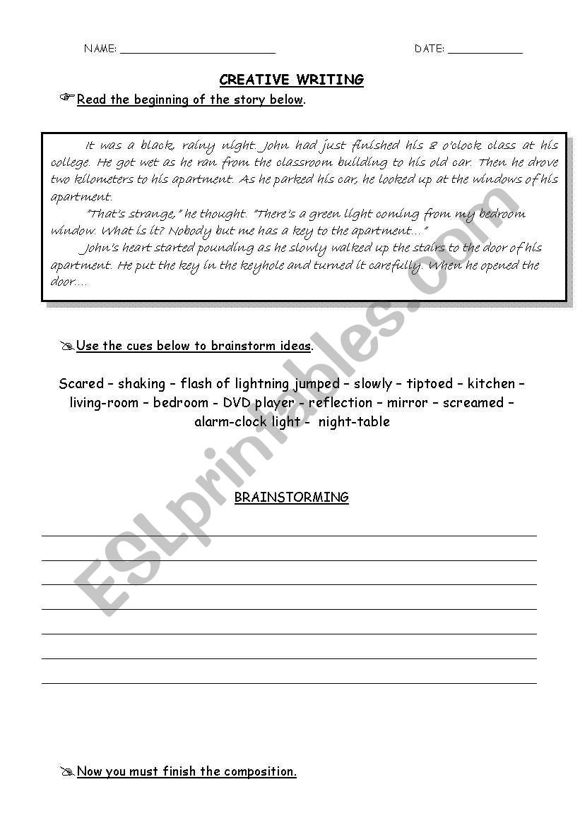 CREATIVE WRITING worksheet