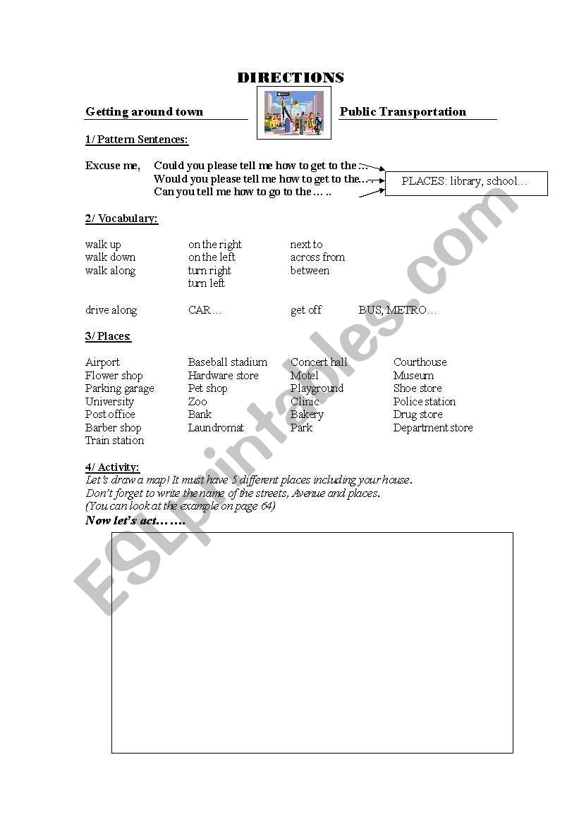 Asking for directions  worksheet