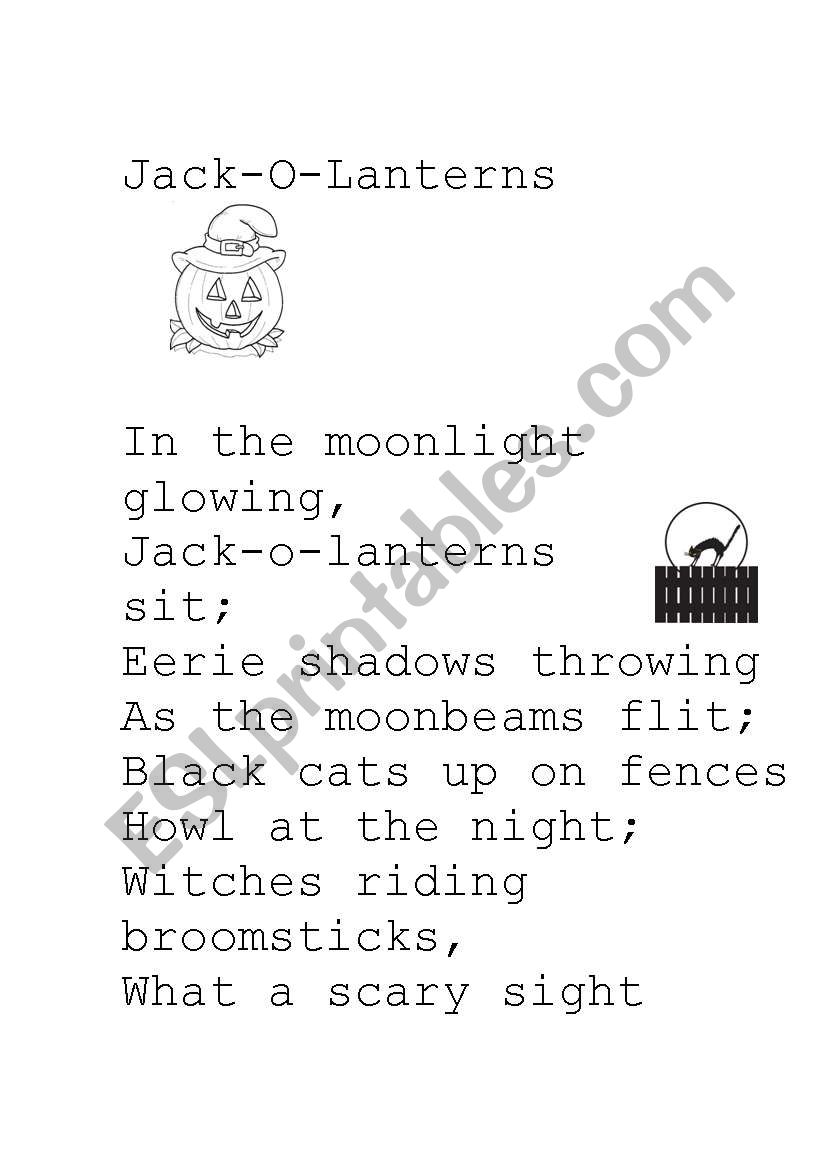Jack-O-Lanterns worksheet
