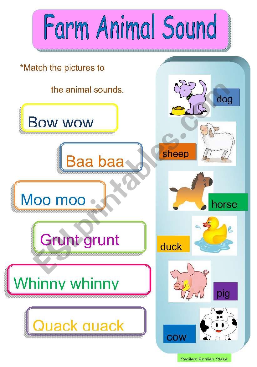 Farm Animal Sound worksheet