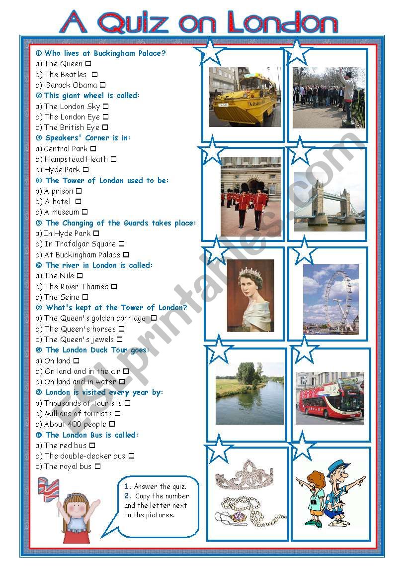 A Quiz on London worksheet