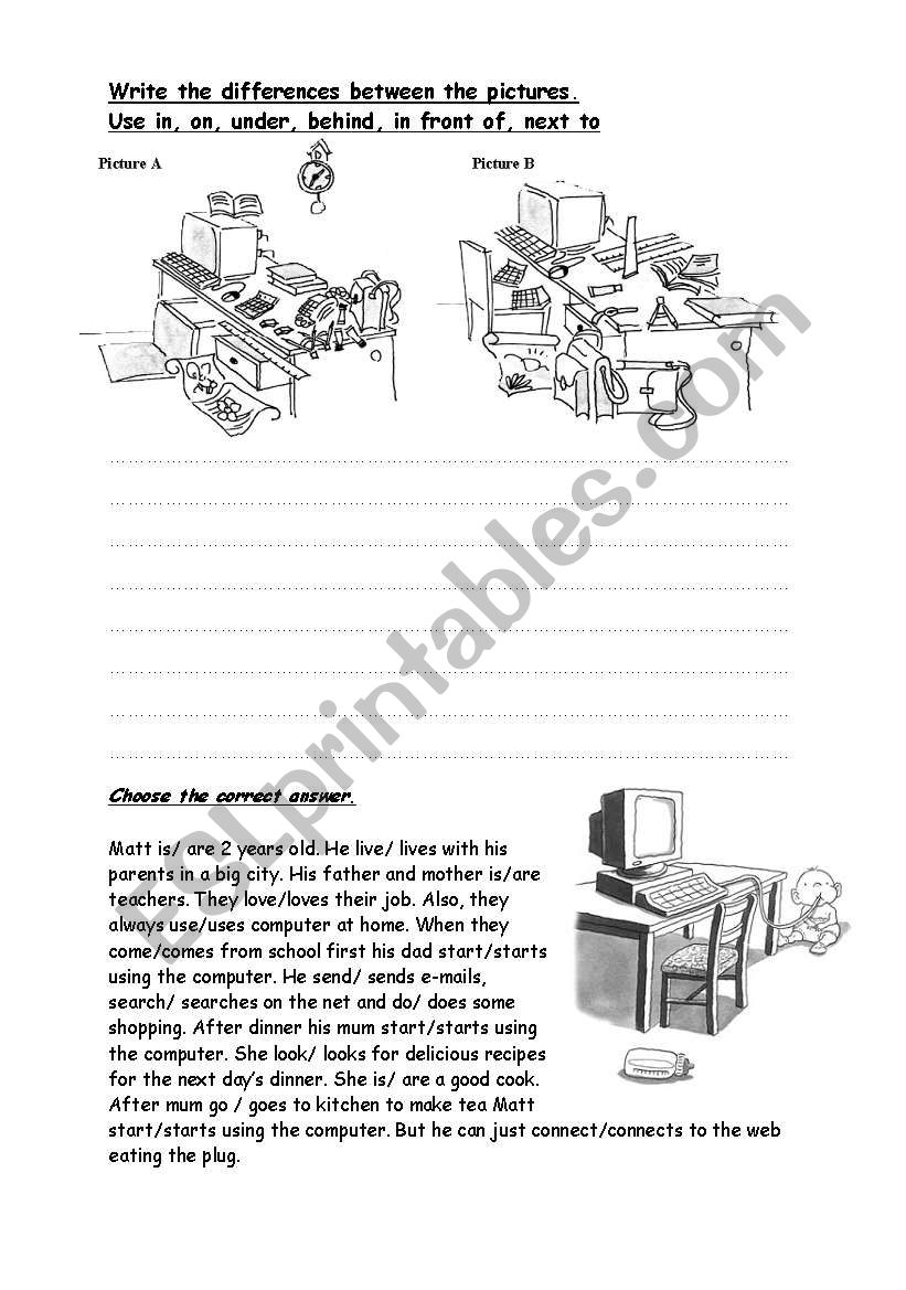 PREPOSITIONS & TENSES worksheet