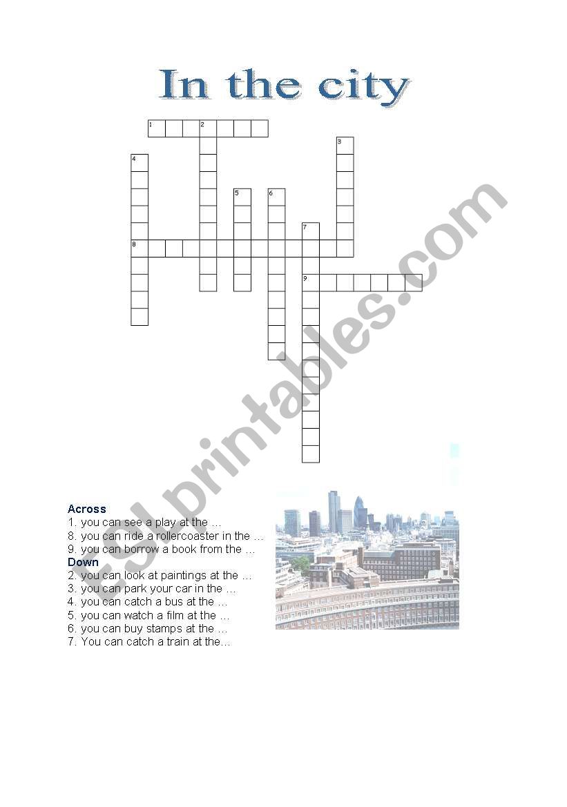 In the city worksheet