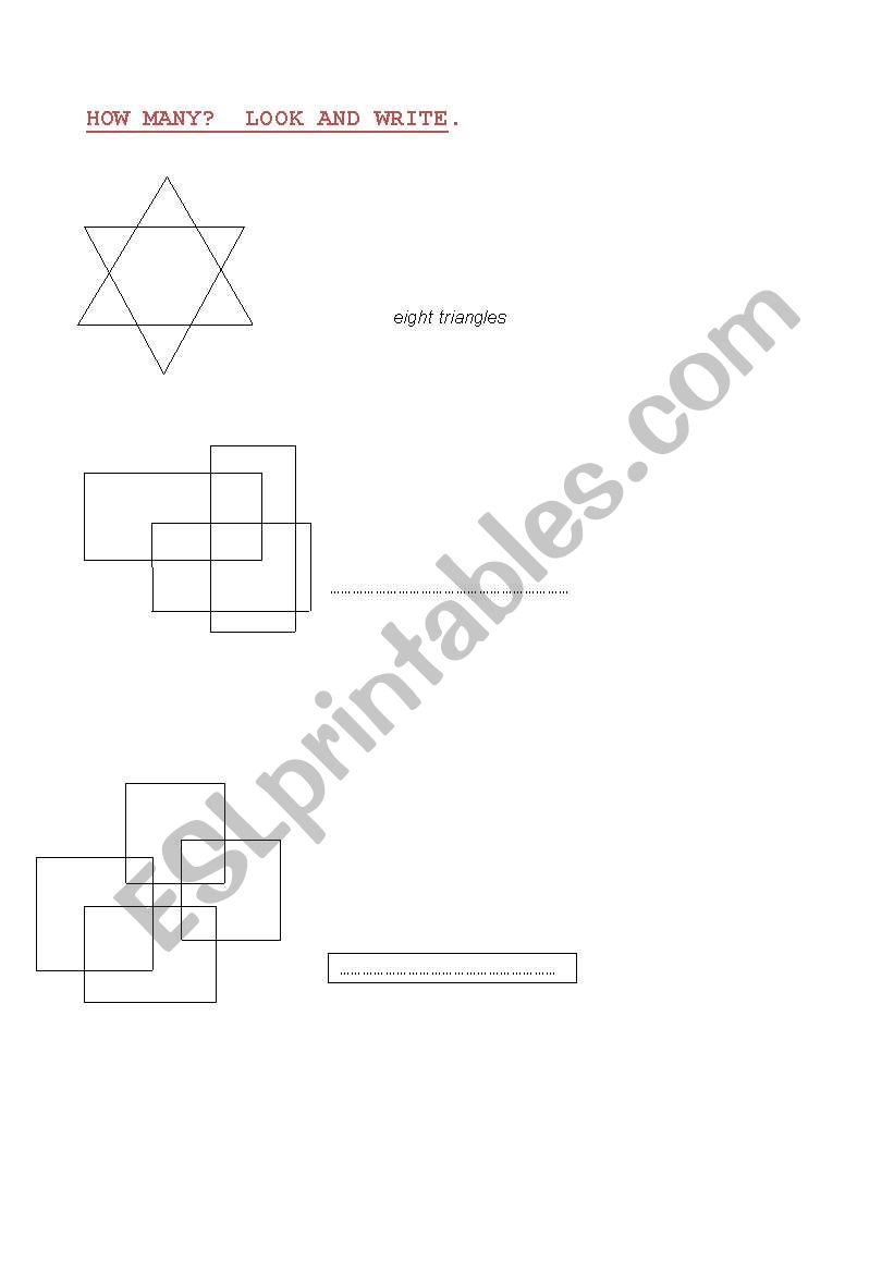 HOW MANY SHAPES? worksheet