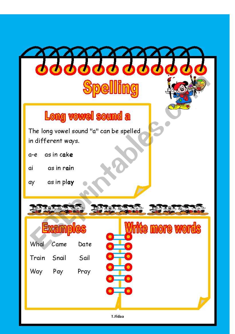 Spelling worksheet