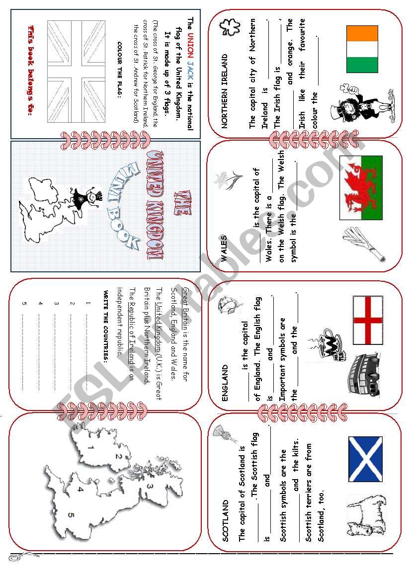 U.K. Mini Book worksheet