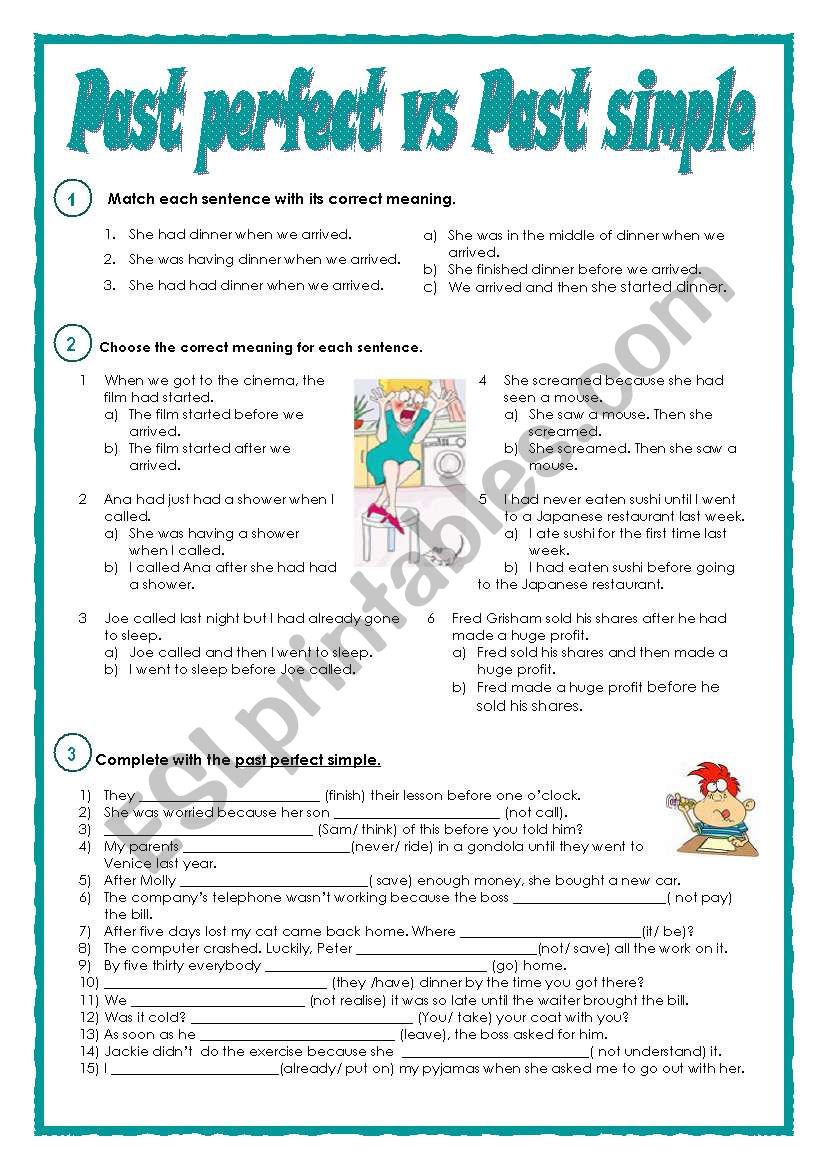 PAST PERFECT vs PAST SIMPLE worksheet