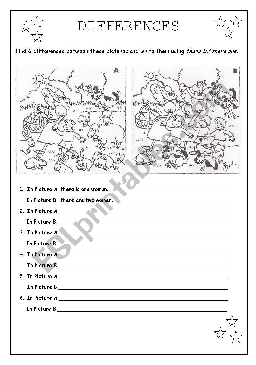 Differences worksheet