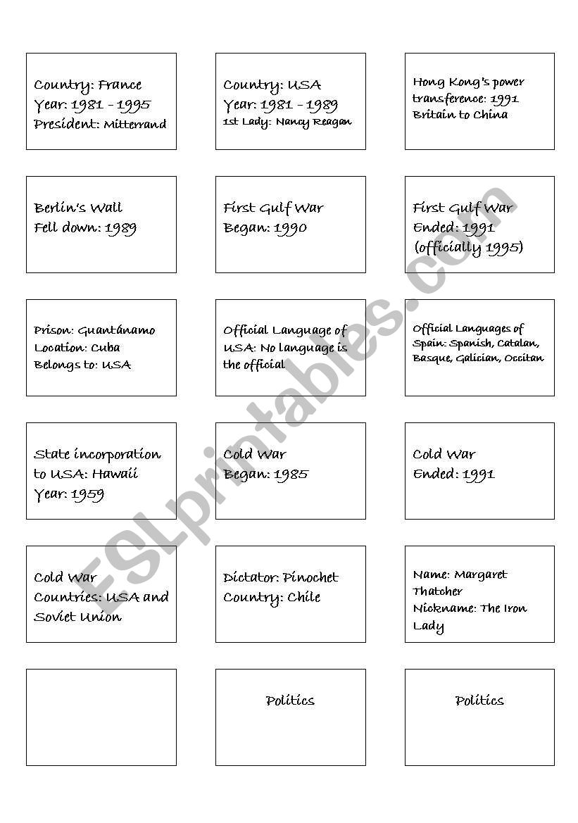 eighties trivia front. part 2 worksheet