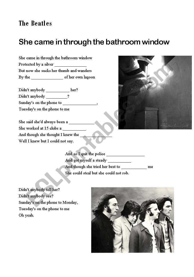 A song -She came in through the bathroom window- by The Beatles