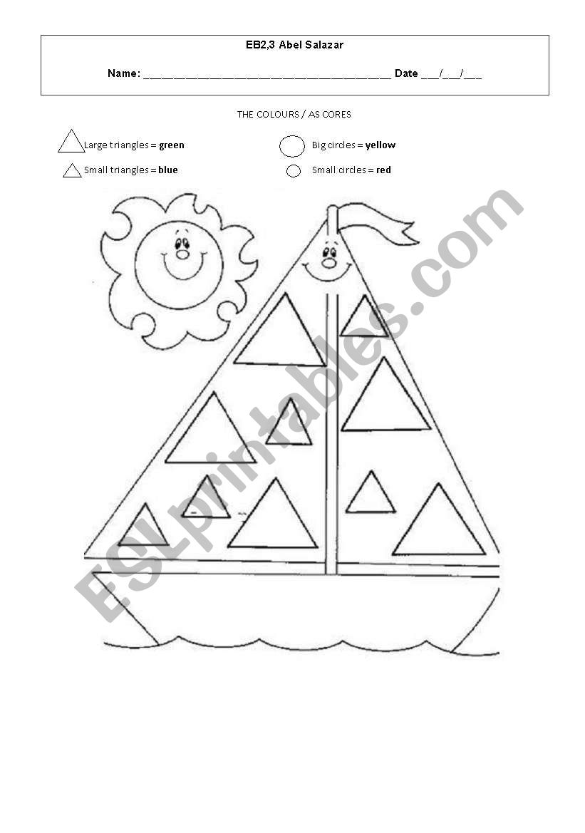 colours shapes & sizes worksheet