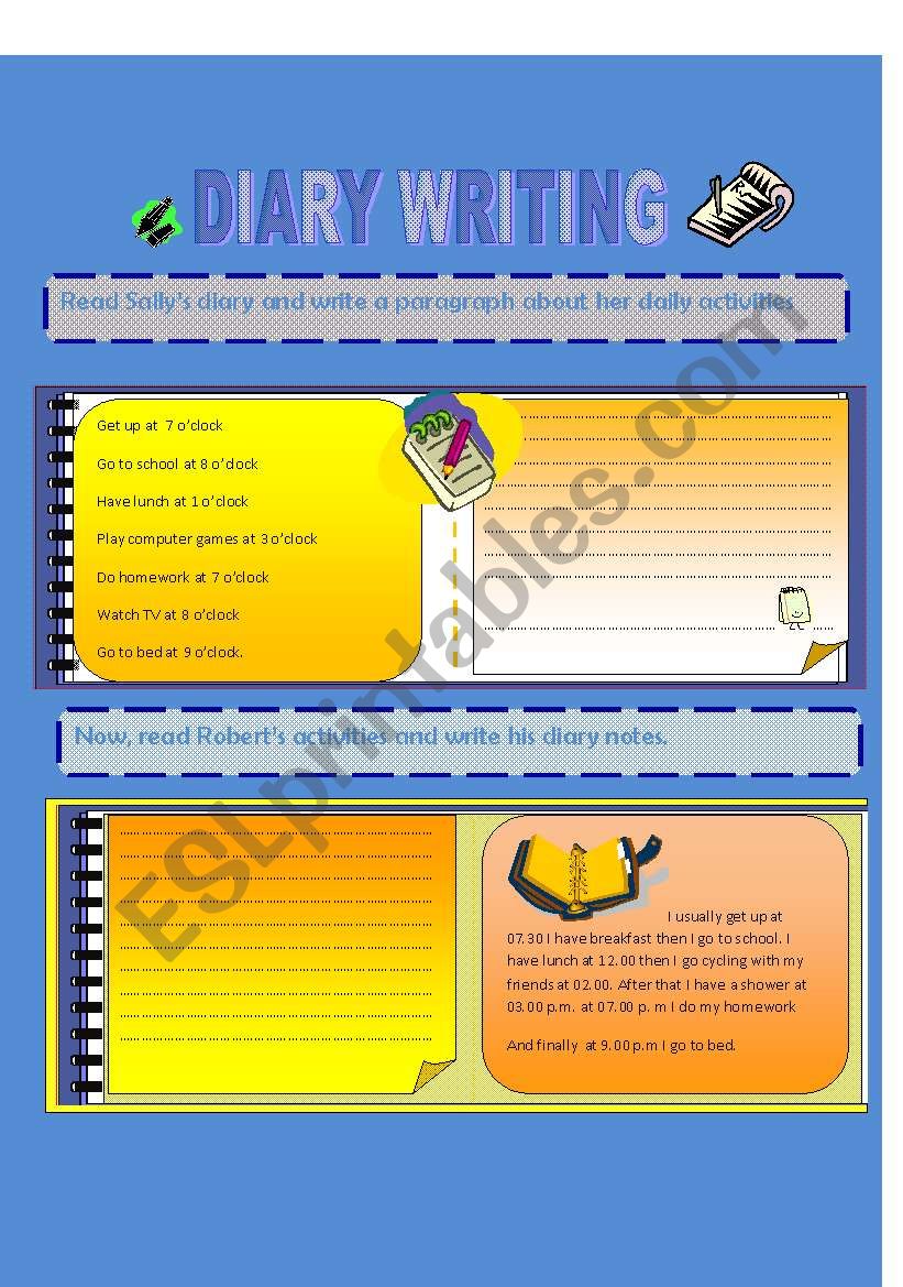 DIARY WRITING worksheet