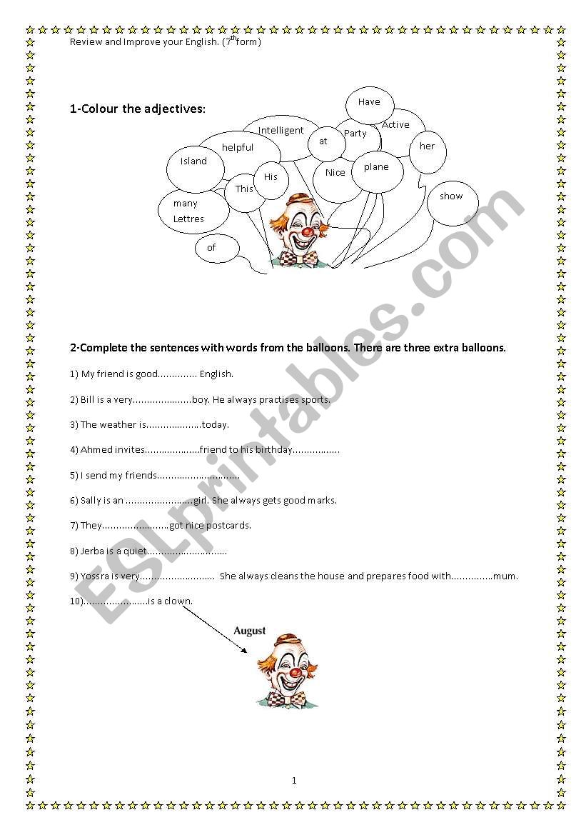 Improve your English worksheet