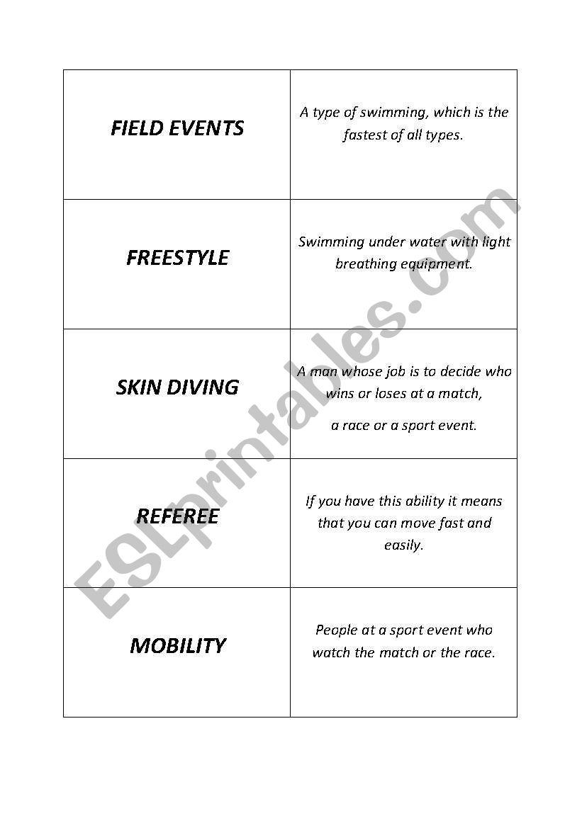The Olympic Games-Domino worksheet