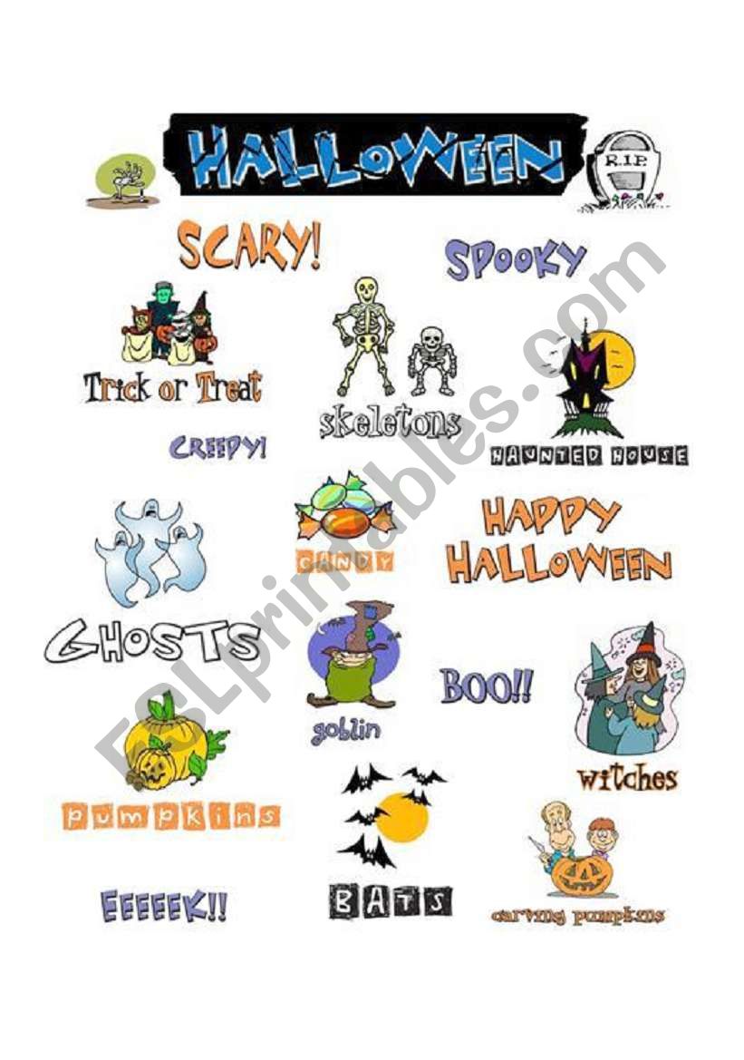 Halloween vocabulary & exercise