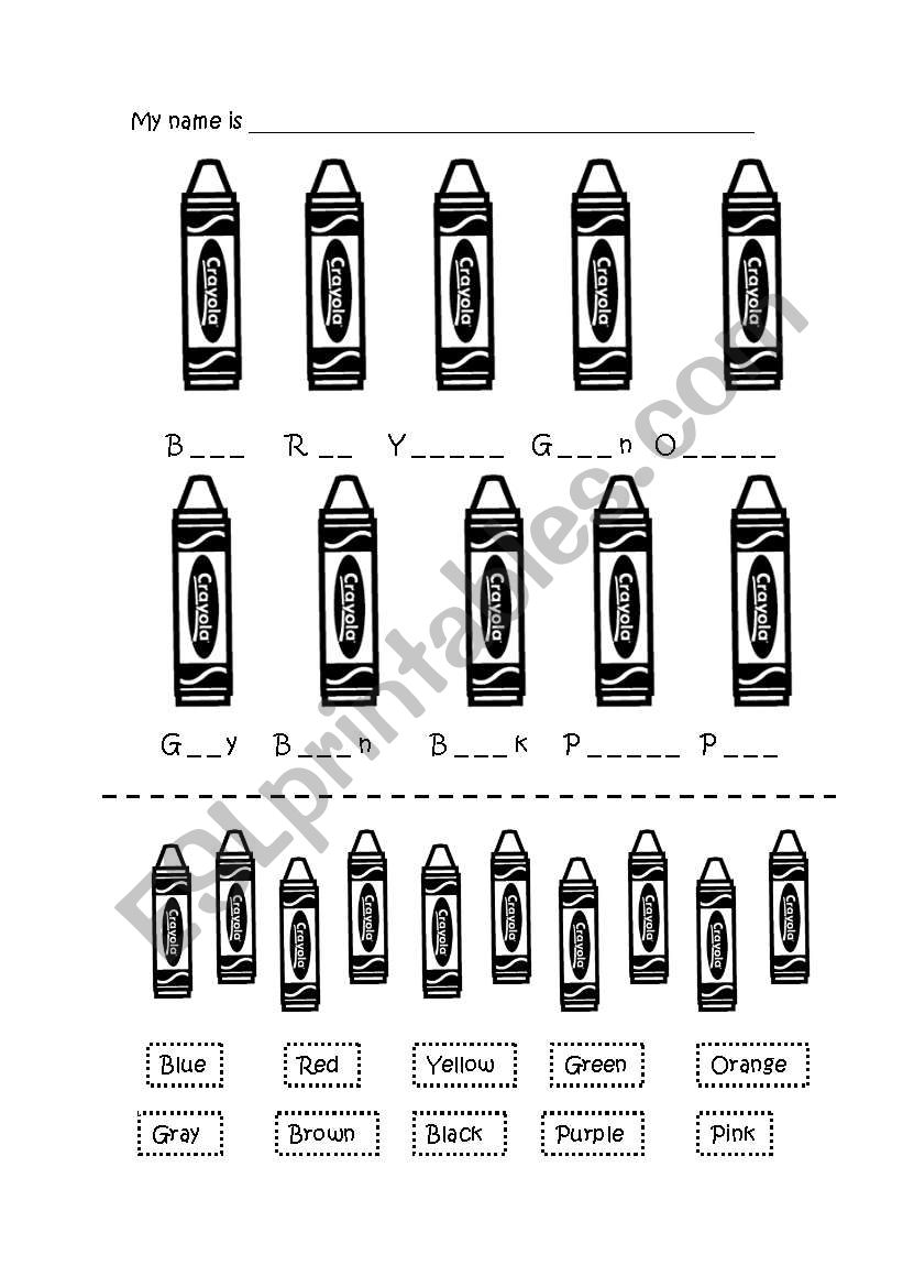 Coloring Crayons worksheet