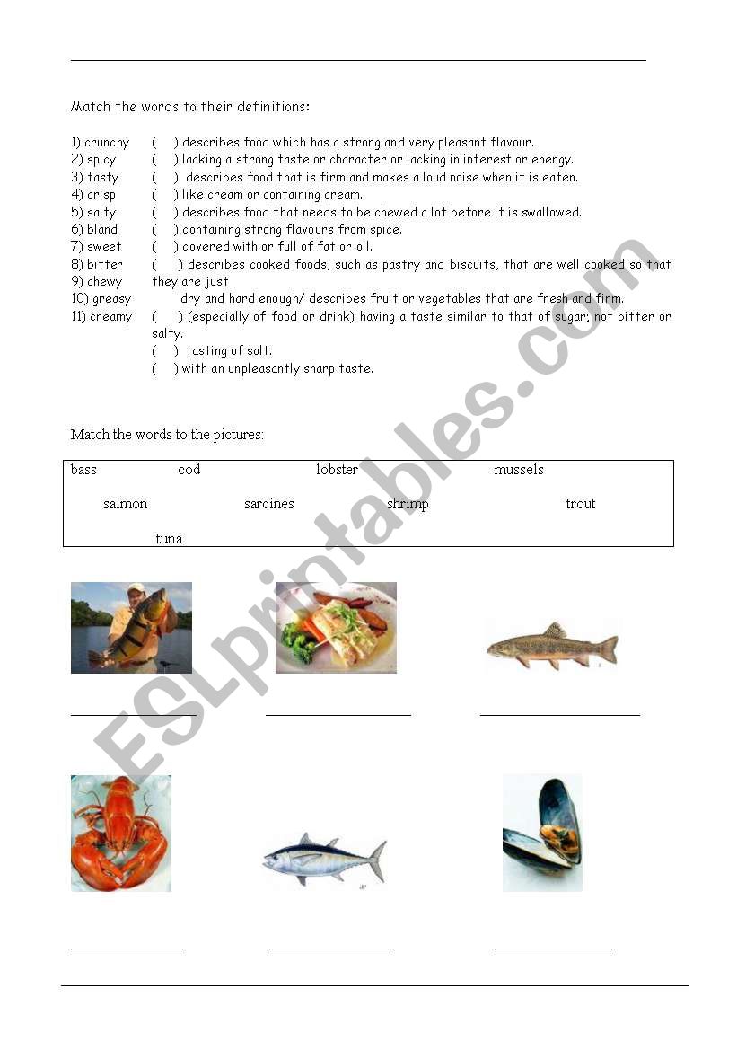 Food World worksheet