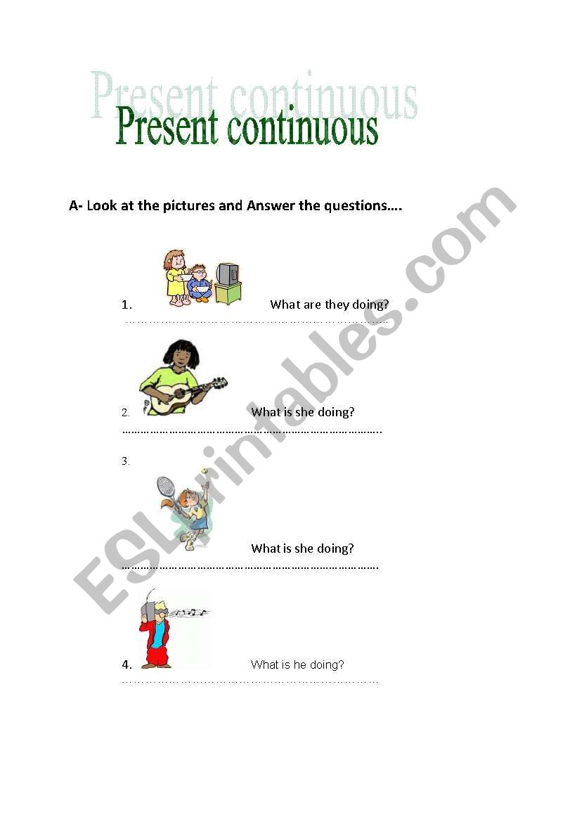 present cont. worksheet