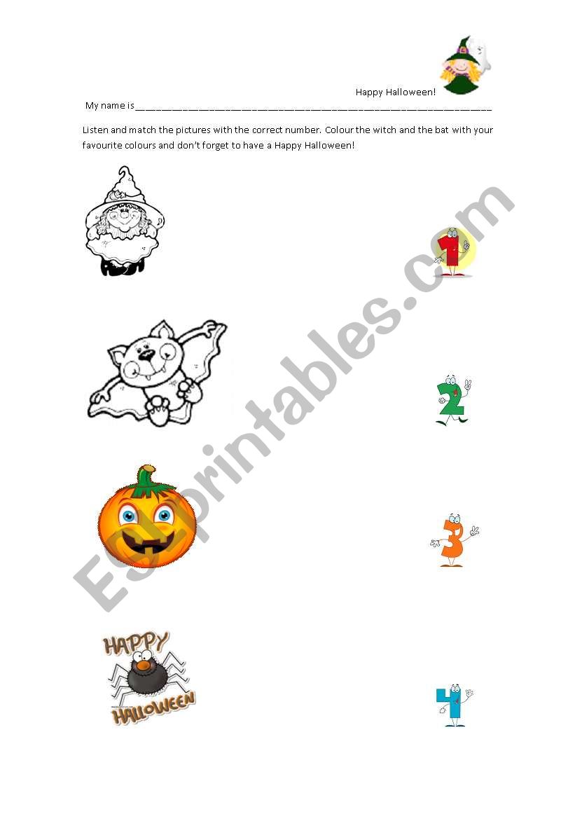 Halloween worksheet
