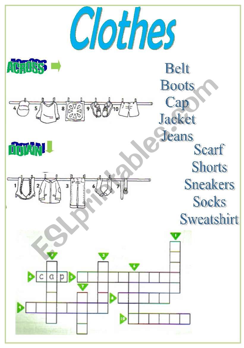 Clothes worksheet