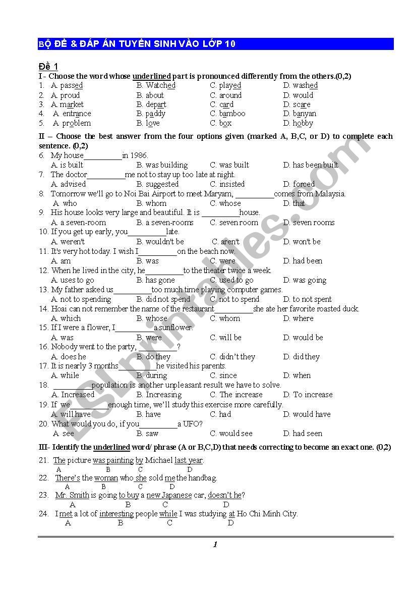 multiple choice and mistake correction