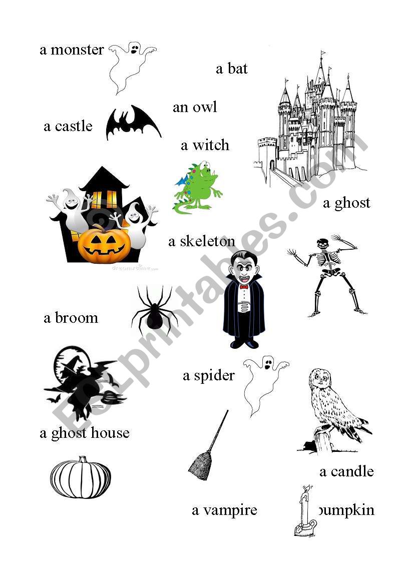 halloween matching worksheet