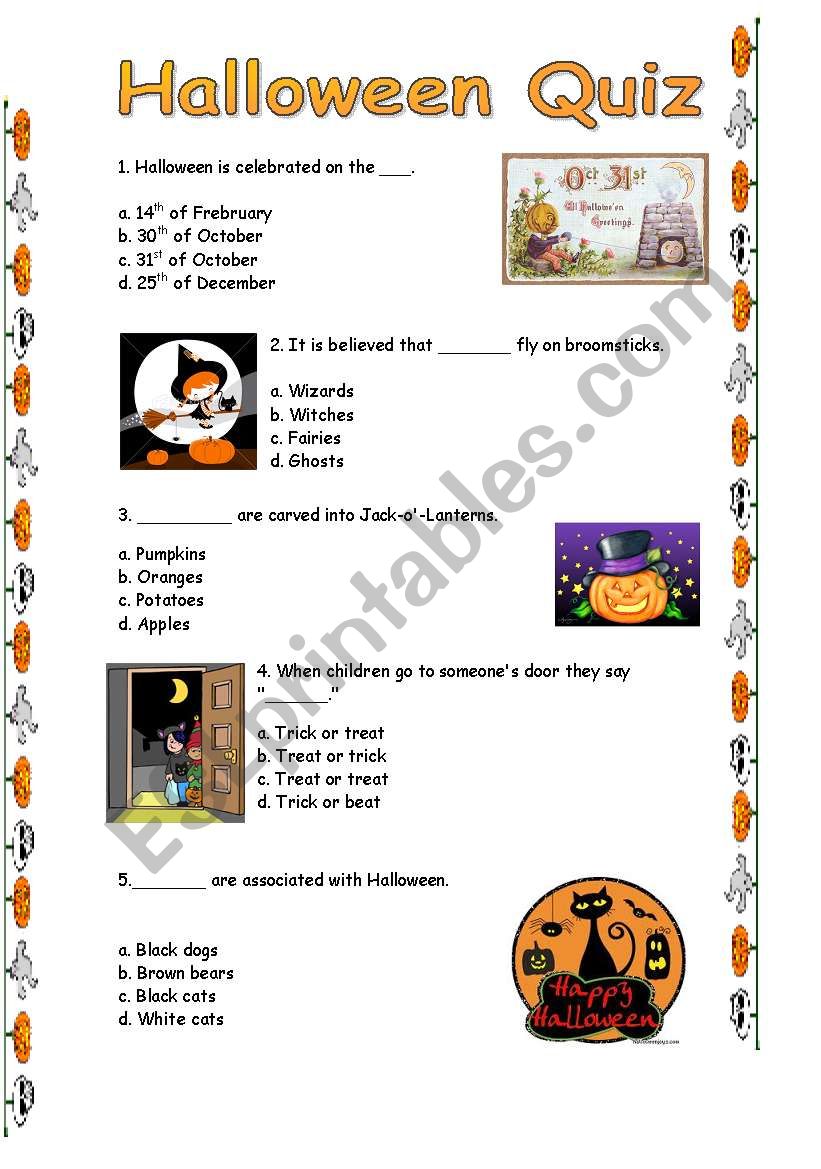 halloween quiz worksheet