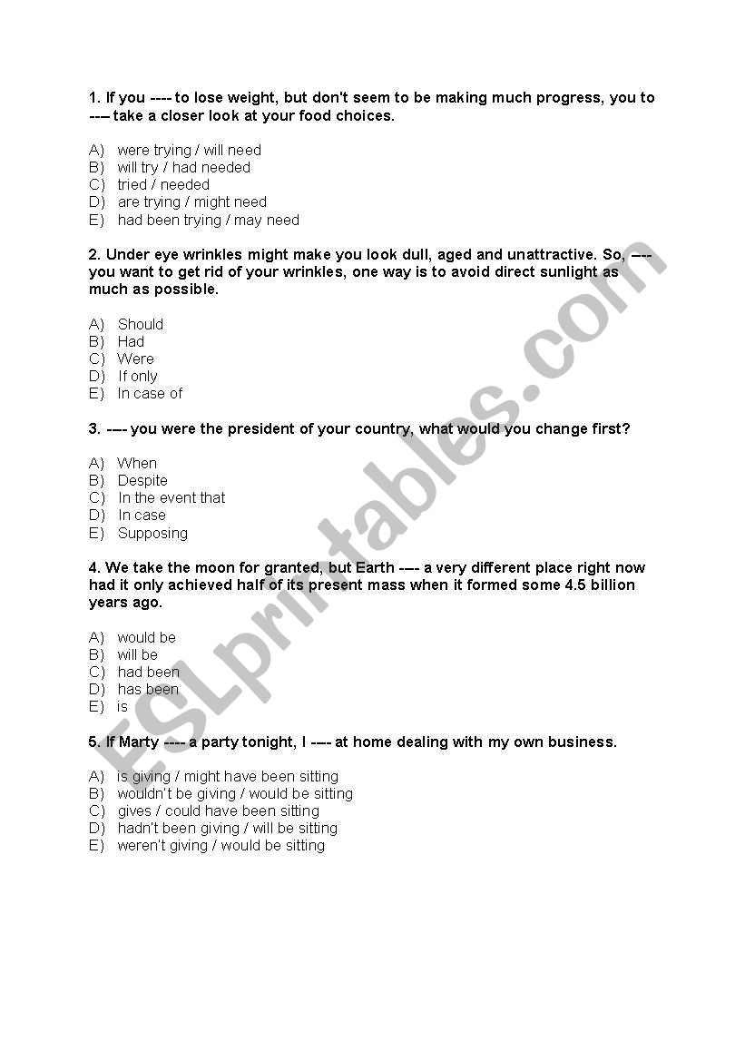 grammar revision worksheet