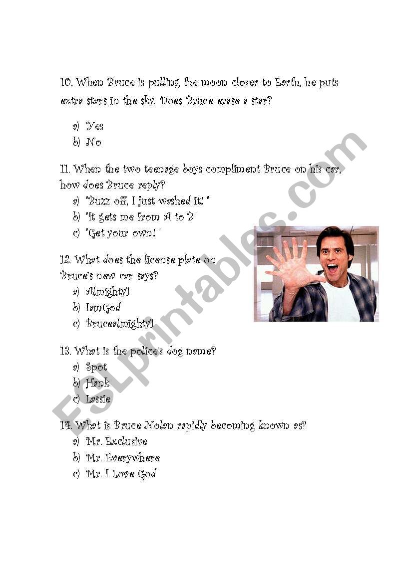 Bruce Almighty Movie Quiz (2/2)