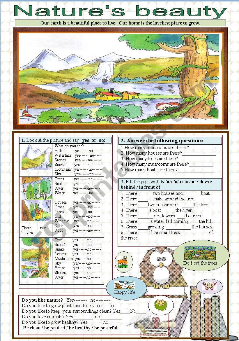 Environment / natures beauty worksheet