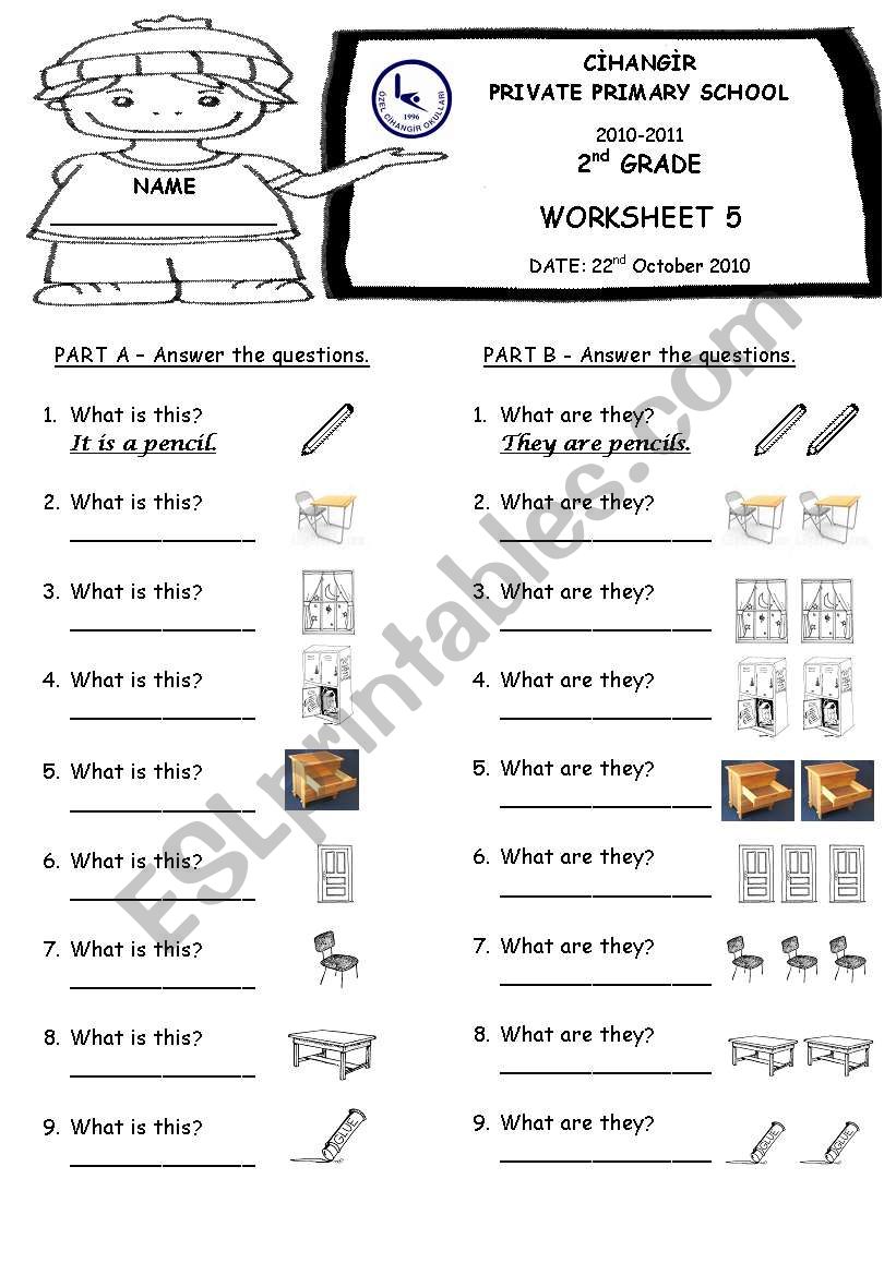 Classroom objects / Names/ Ages